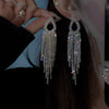 Fashion Tassel Alloy Inlay Artificial Diamond Women'S Drop Earrings 1 Pair