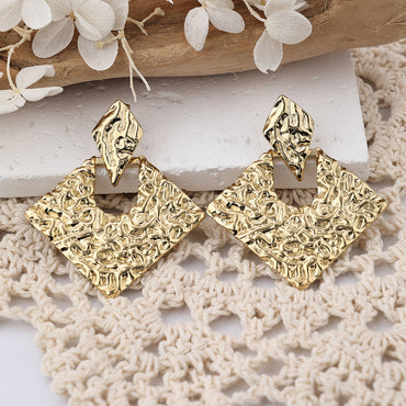 1 Pair IG Style Casual Heart Shape Stainless Steel Natural Stone 18K Gold Plated Drop Earrings