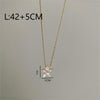 Copper 18K Gold Plated Simple Style Artistic Star Moon Flower Inlay Shell Necklace