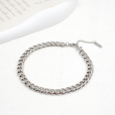 Casual Simple Style Solid Color Titanium Steel Knitting Women's Anklet
