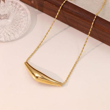 Stainless Steel White Gold Plated Gold Plated Hip-Hop Vintage Style Solid Color Plating Pendant Necklace