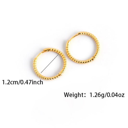 1 Pair Casual Hip-Hop Circle Round Plating Sterling Silver White Gold Plated Gold Plated Earrings