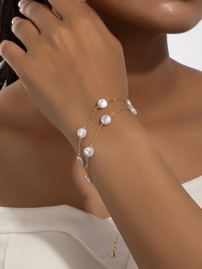 Simple Style Flower Plastic Ferroalloy Women's Bracelets