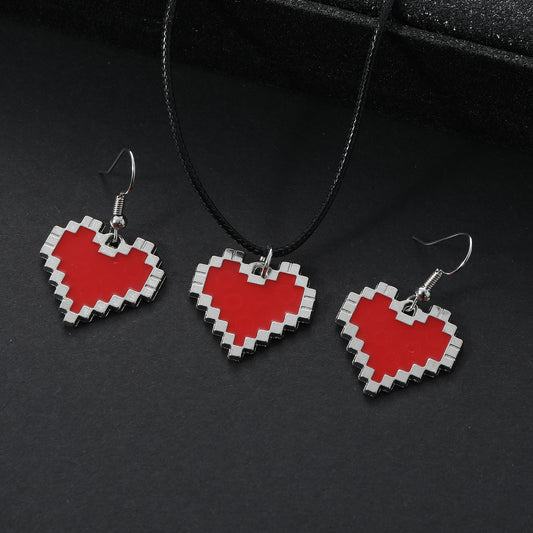 Cute Shiny Heart Shape Alloy Women's Jewelry Set