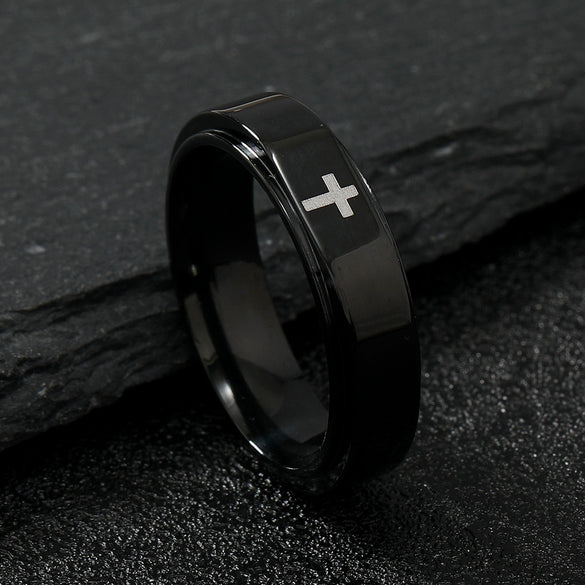 Stainless Steel Simple Style Cross Plating Rings
