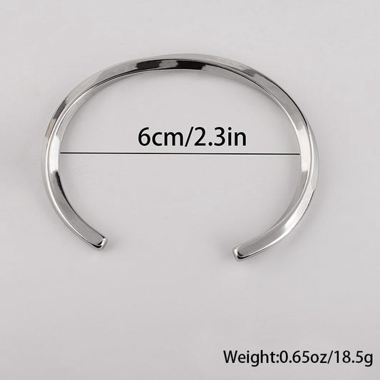 Stainless Steel Simple Style C Shape Plating Cuff Bracelets