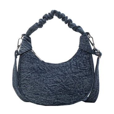 Women's Small Pu Leather Marble Elegant Dumpling Shape Zipper Handbag