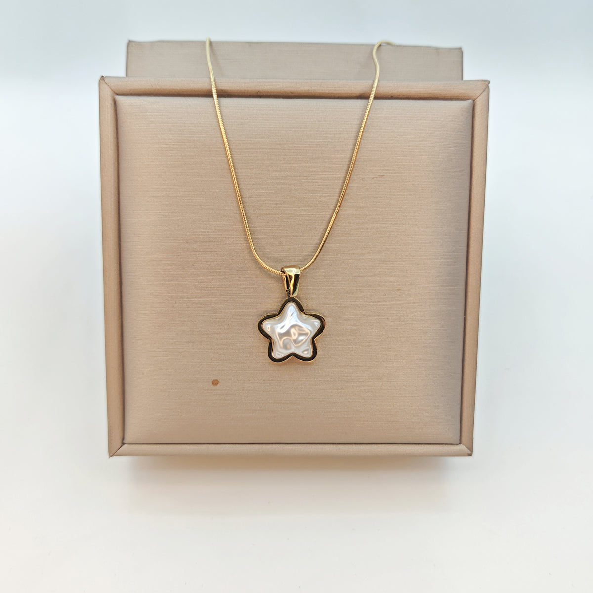 Stainless Steel 18K Gold Plated Simple Style Star Heart Shape Fish Tail Inlay Resin Pendant Necklace