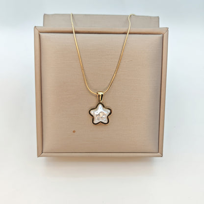 Stainless Steel 18K Gold Plated Simple Style Star Heart Shape Fish Tail Inlay Resin Pendant Necklace