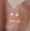 1 Pair Cute Handmade Pastoral Flower Beaded Epoxy Resin Drop Earrings