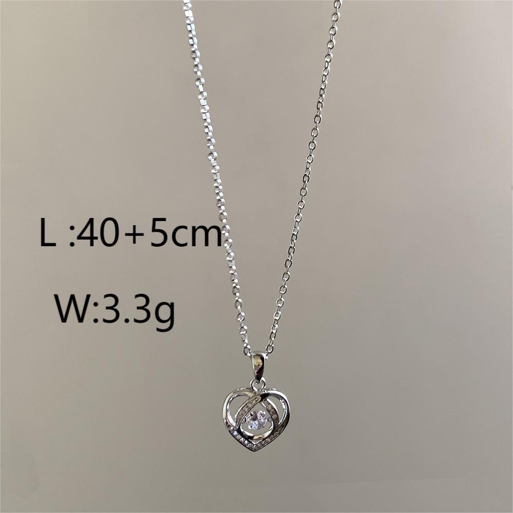 Copper 18K Gold Plated Fairy Style Elegant Sweet Heart Shape Pendant Necklace
