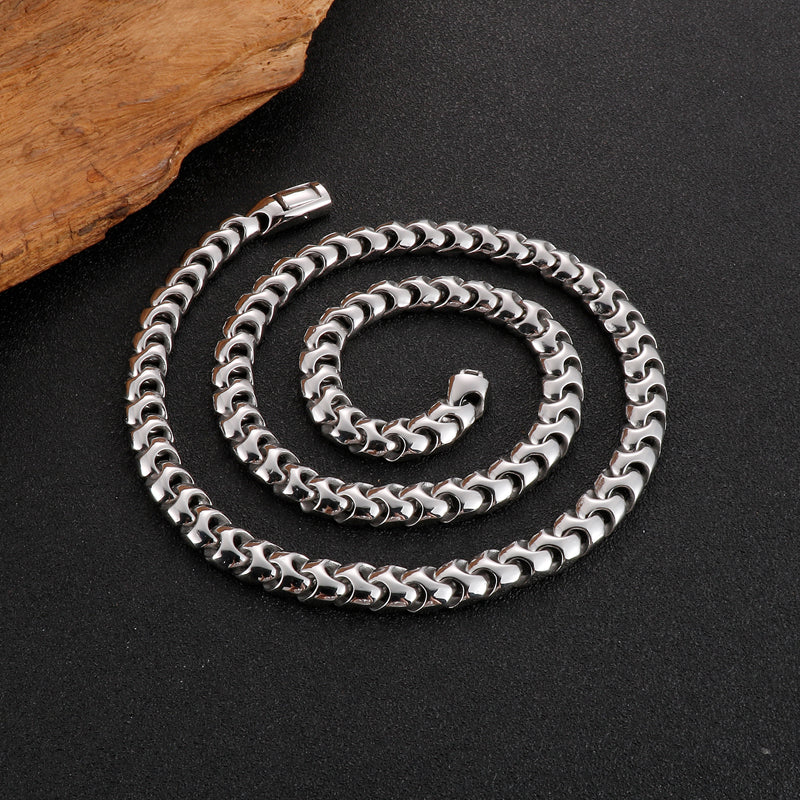 Stainless Steel Hip-Hop Simple Style Solid Color Jewelry Set