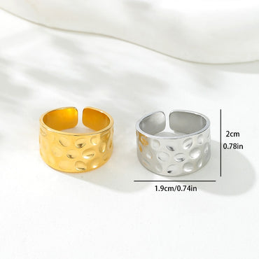 Stainless Steel 18K Gold Plated Simple Style Solid Color Open Rings