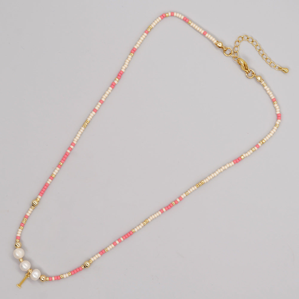 Streetwear Letter Alloy Glass Glass Women's Pendant Necklace