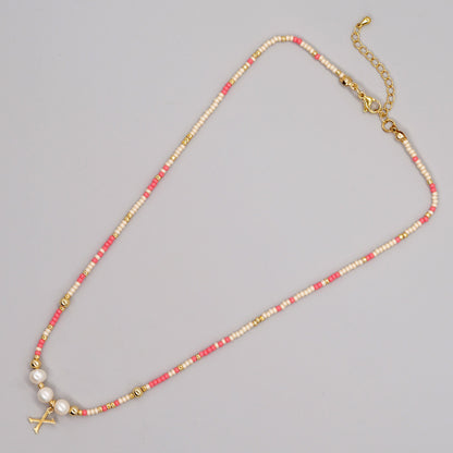 Streetwear Letter Alloy Glass Glass Women's Pendant Necklace