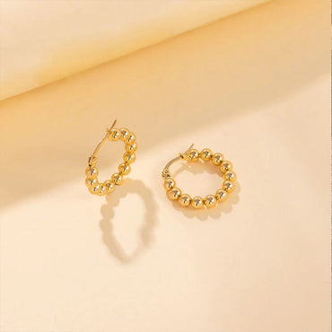 1 Pair Casual Classic Style Round Plating Stainless Steel Gold Plated Earrings