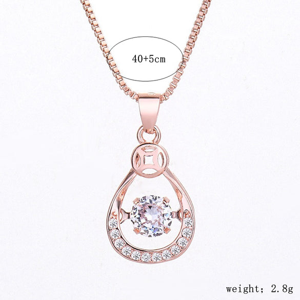 Sterling Silver Classic Style Hexagram Inlay Zircon Pendant Necklace