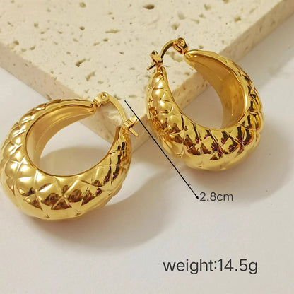 1 Pair Commute C Shape Plating Stainless Steel 18K Gold Plated Ear Studs