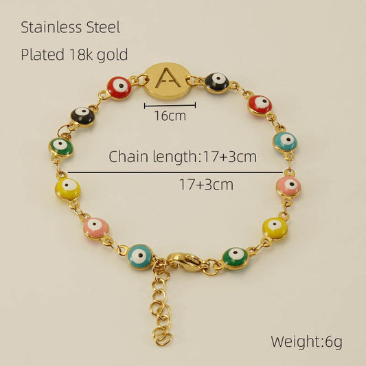 Titanium Steel Gold Plated Simple Style Classic Style Letter Plating Bracelets