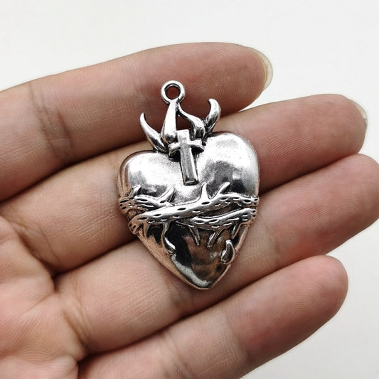 1 Piece Zinc Alloy Gold Plated Heart Shape Pendant
