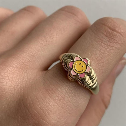 Wholesale Jewelry Smiley Flower Sun Flower Ring Nihaojewelry