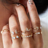 Retro Diamond-studded Turquoise Geometric Ring Set