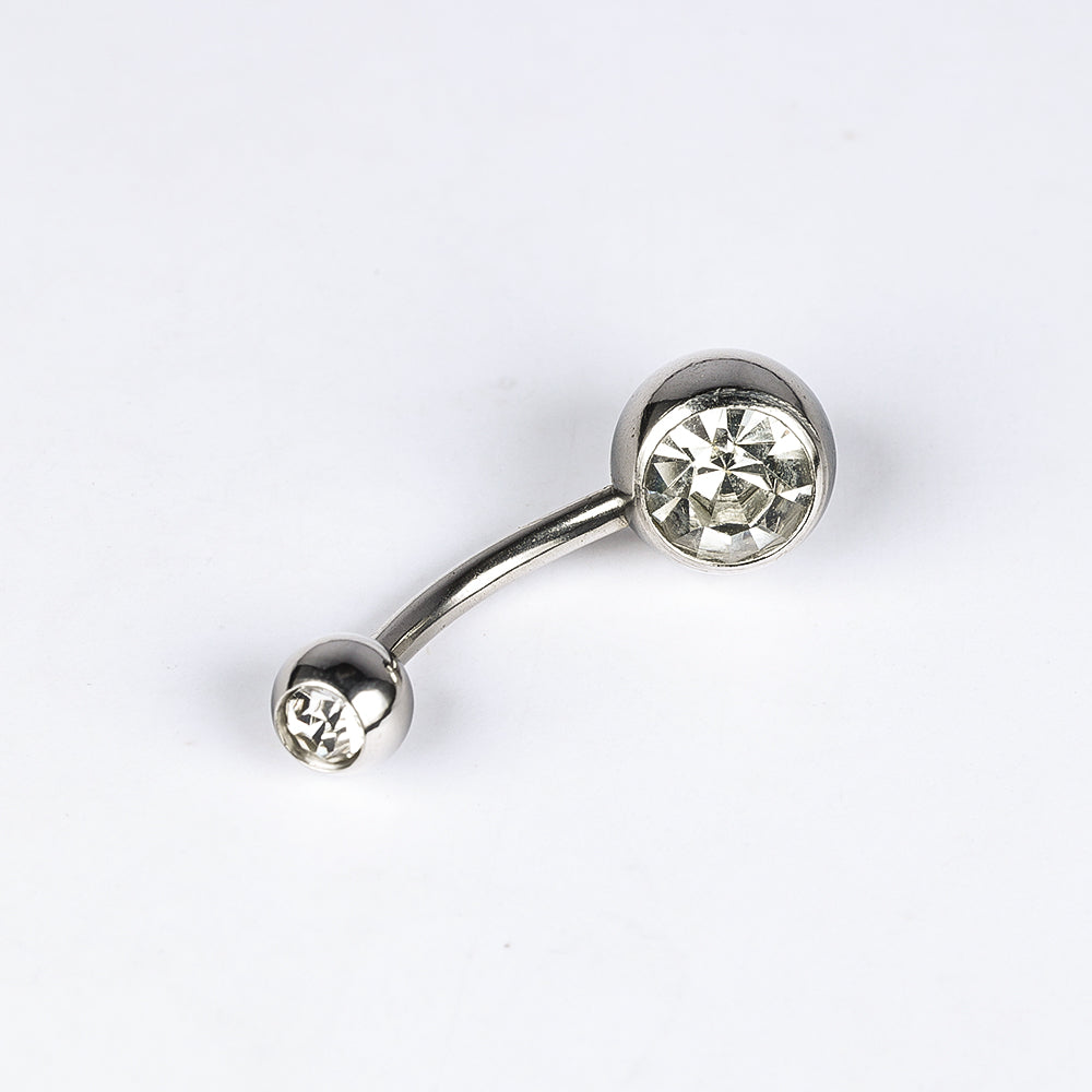1 Piece Belly Rings Simple Style Color Block Stainless Steel Polishing Inlay Diamond Belly Rings