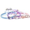 Sweet Four Leaf Clover Alloy Drawstring Knitting Crystal Women's Bracelets