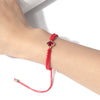 Sweet Four Leaf Clover Alloy Drawstring Knitting Crystal Women's Bracelets