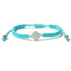 Sweet Four Leaf Clover Alloy Drawstring Knitting Crystal Women's Bracelets