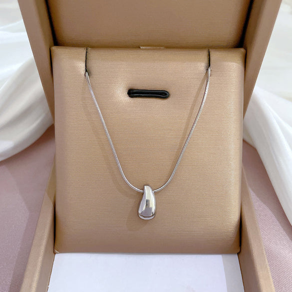 Simple Style Geometric Gourd Stainless Steel Plating Rhinestones Pendant Necklace