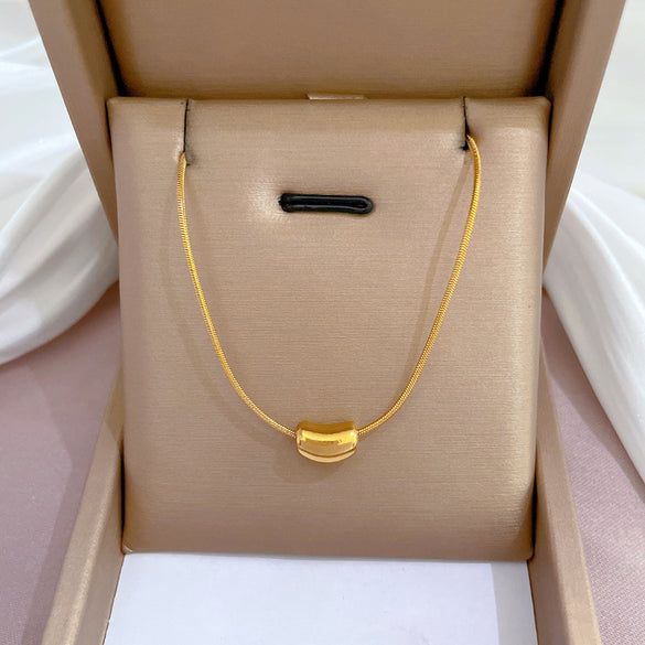 Simple Style Geometric Gourd Stainless Steel Plating Rhinestones Pendant Necklace