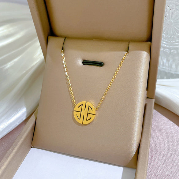 Simple Style Geometric Gourd Stainless Steel Plating Rhinestones Pendant Necklace