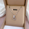 Simple Style Geometric Gourd Stainless Steel Plating Rhinestones Pendant Necklace