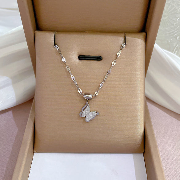 Simple Style Geometric Gourd Stainless Steel Plating Rhinestones Pendant Necklace