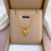 Simple Style Geometric Gourd Stainless Steel Plating Rhinestones Pendant Necklace