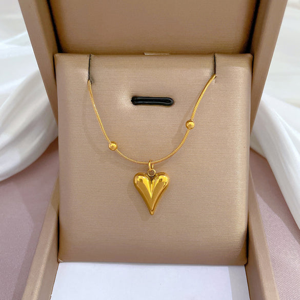 Simple Style Geometric Gourd Stainless Steel Plating Rhinestones Pendant Necklace