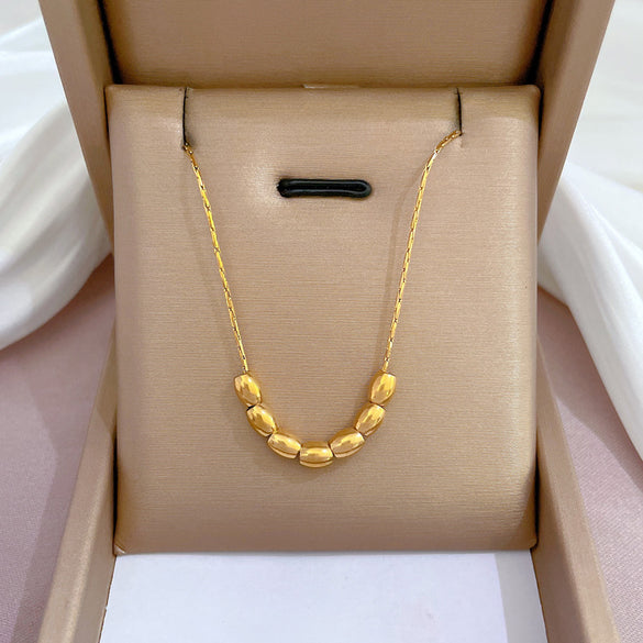 Simple Style Geometric Gourd Stainless Steel Plating Rhinestones Pendant Necklace