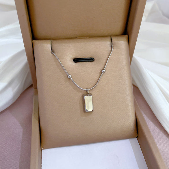 Simple Style Geometric Gourd Stainless Steel Plating Rhinestones Pendant Necklace