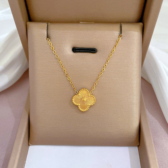 Simple Style Geometric Gourd Stainless Steel Plating Rhinestones Pendant Necklace