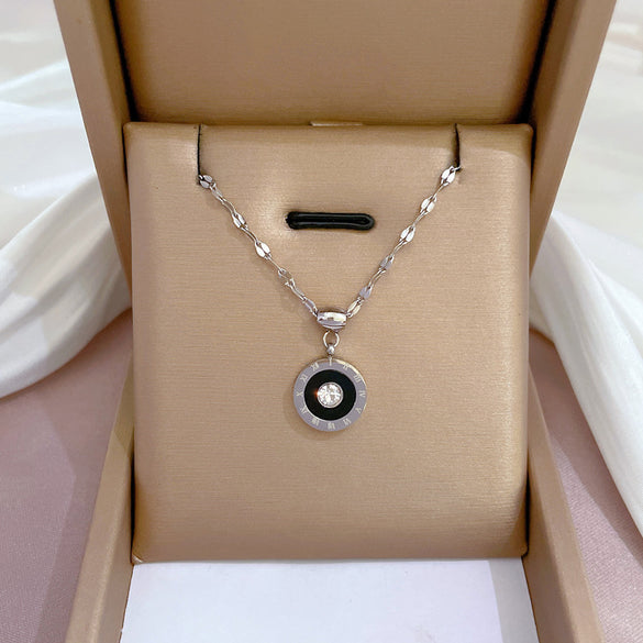 Simple Style Geometric Gourd Stainless Steel Plating Rhinestones Pendant Necklace