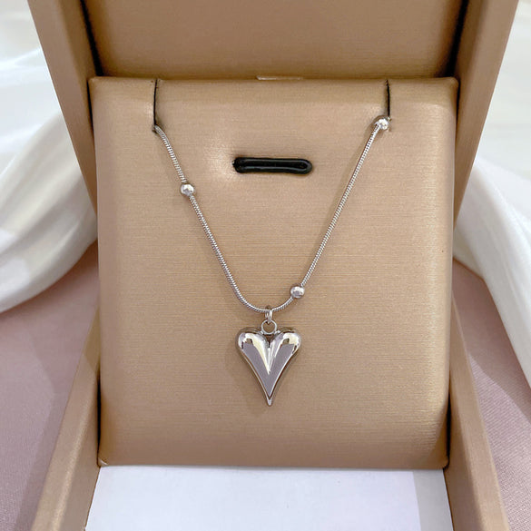 Simple Style Geometric Gourd Stainless Steel Plating Rhinestones Pendant Necklace