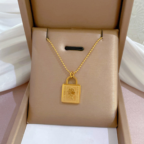 Simple Style Geometric Gourd Stainless Steel Plating Rhinestones Pendant Necklace