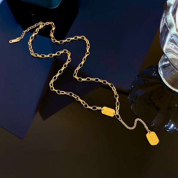 Simple Style Geometric Gourd Stainless Steel Plating Rhinestones Pendant Necklace