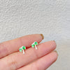 1 Pair Simple Style Commute Heart Shape Crown Bow Knot Enamel Alloy Ear Studs