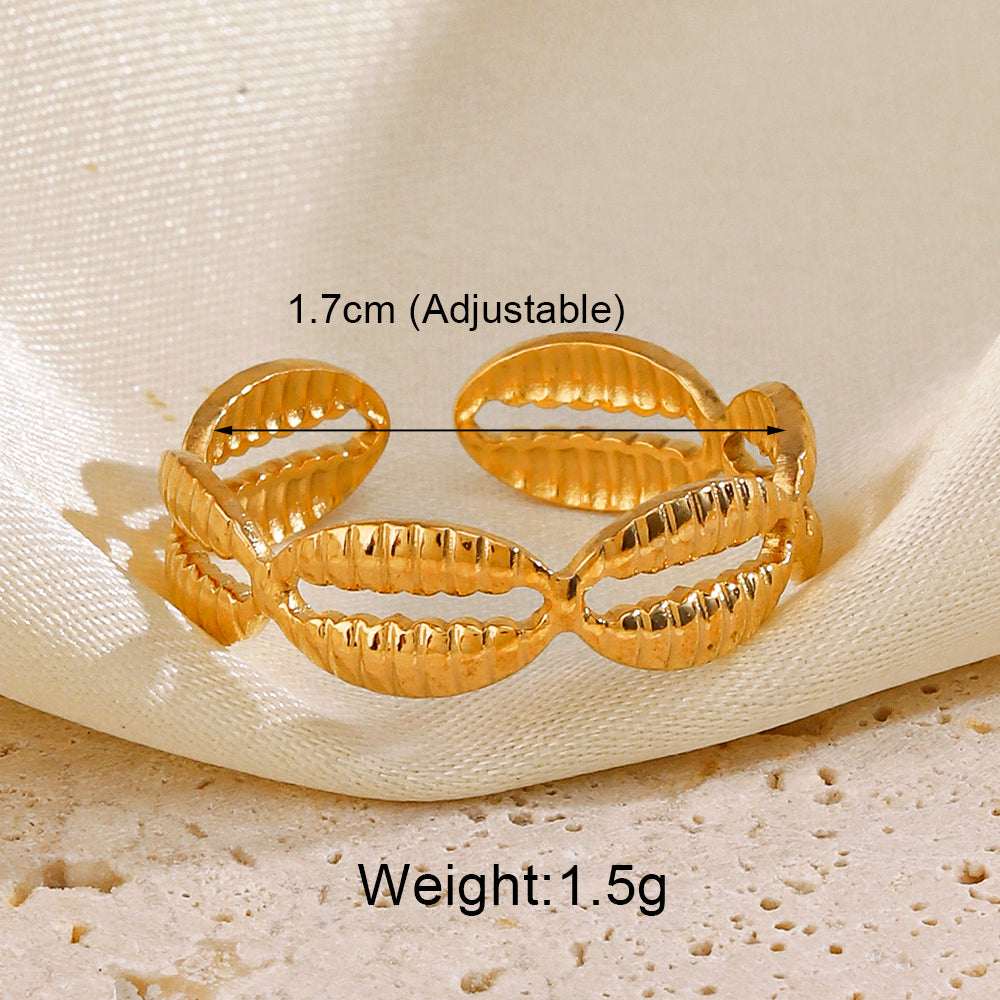 Stainless Steel 18K Gold Plated Simple Style Classic Style Solid Color Plating Open Rings