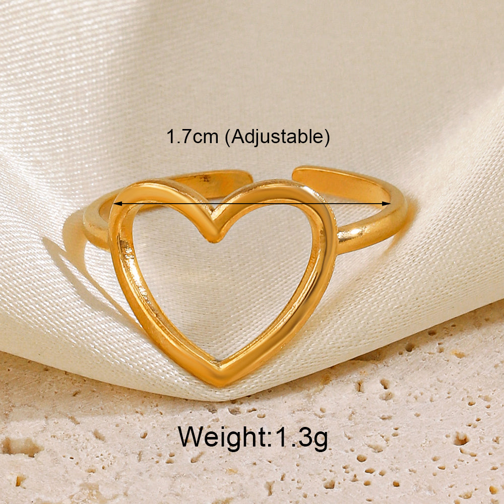 Stainless Steel 18K Gold Plated Simple Style Classic Style Solid Color Plating Open Rings