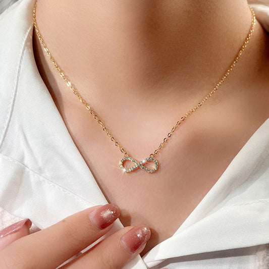 Elegant Infinity Copper 18k Gold Plated Pendant Necklace