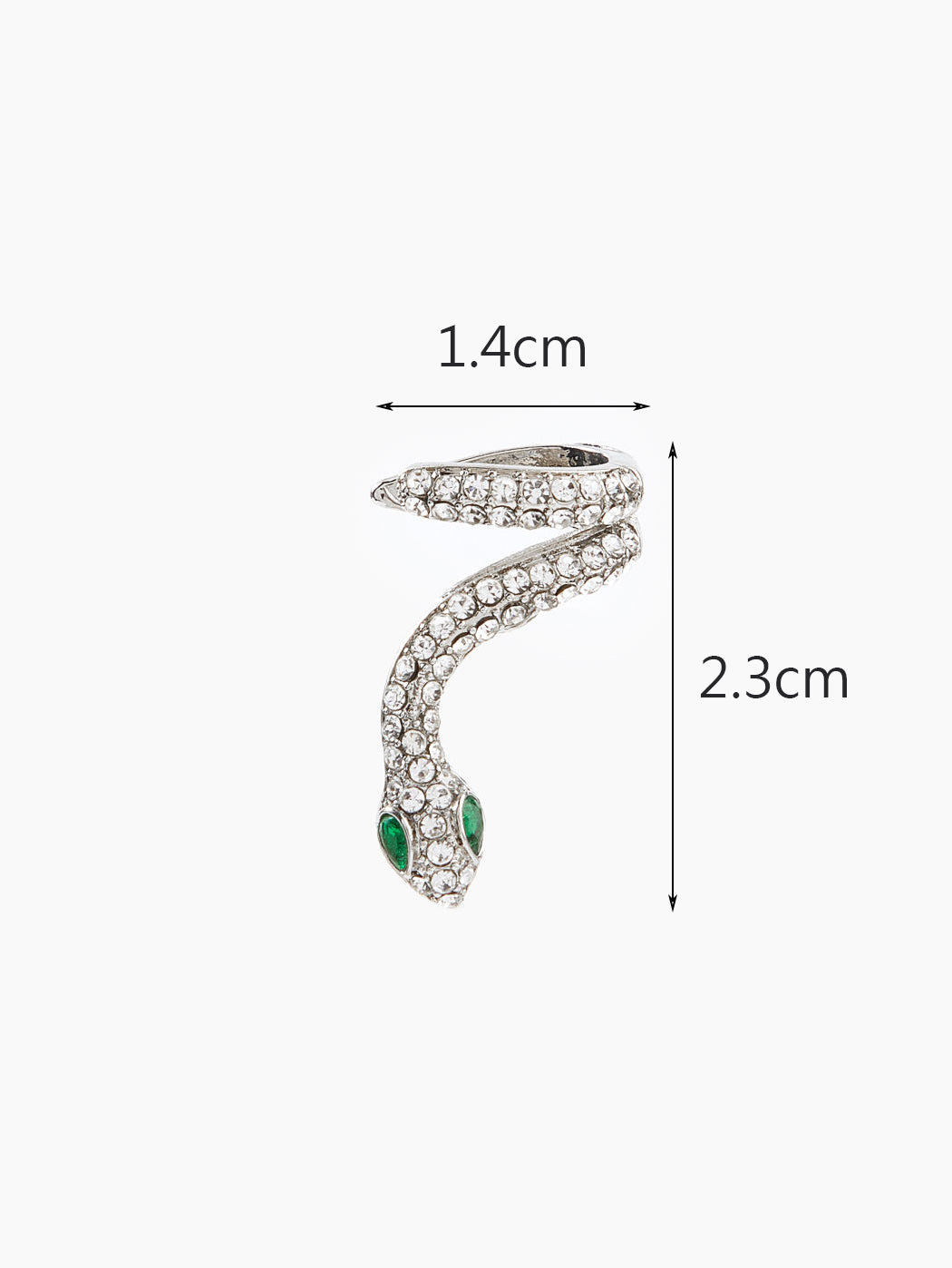 1 Piece Ig Style Elegant Snake Plating Inlay Alloy Zircon Silver Plated Ear Studs