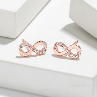 1 Pair Basic Letter Plating Inlay Copper Zircon Ear Studs